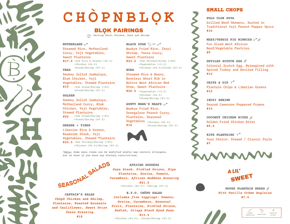 ChopnBlok - Houston Fast-Casual Restaurant — Menu