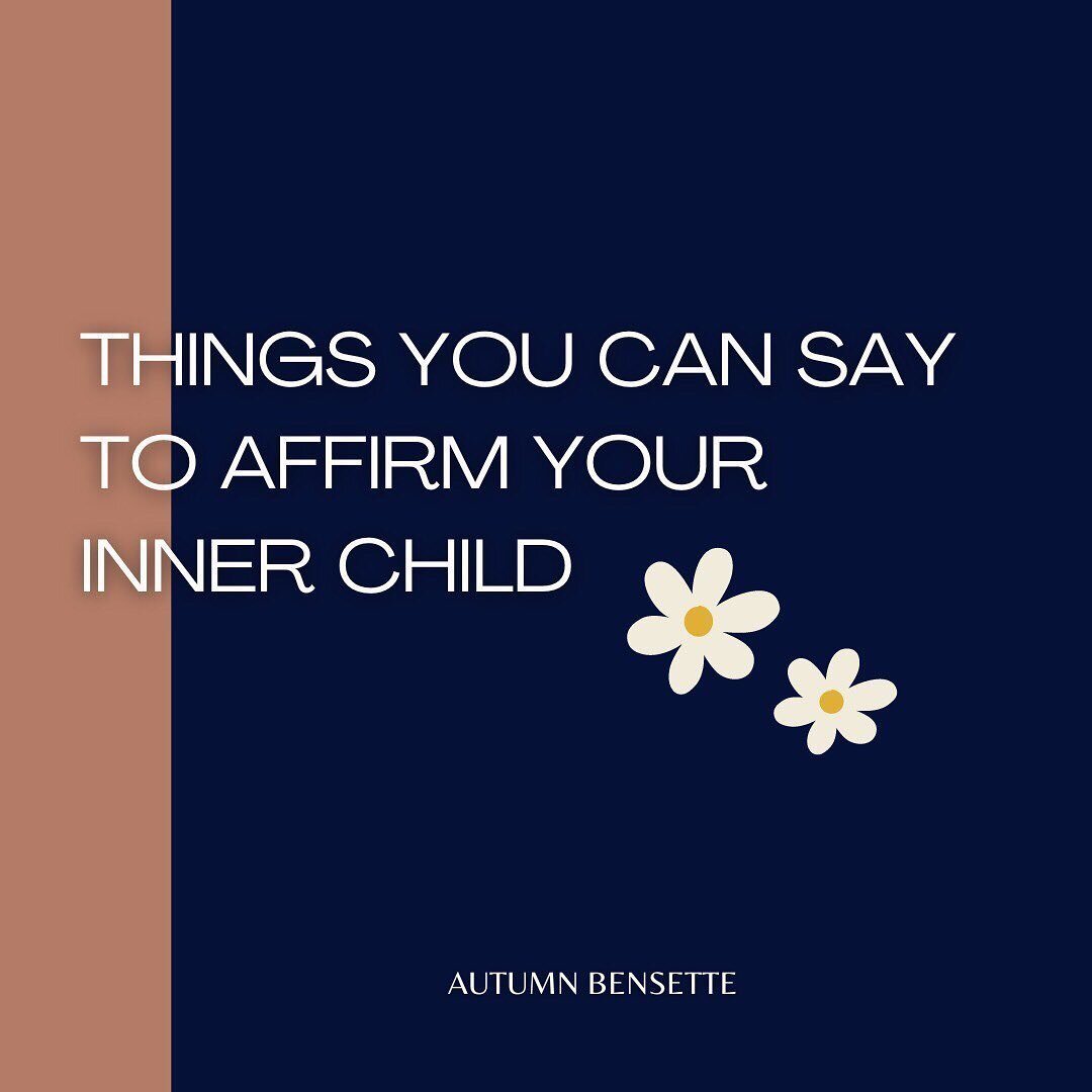 Affirmations I *actually* use to validate my own inner child with + that my clients have felt really nourished by.

To be transparent, when I first was introduced to re-mothering myself I honestly had no idea where to begin.

It felt very awkward and