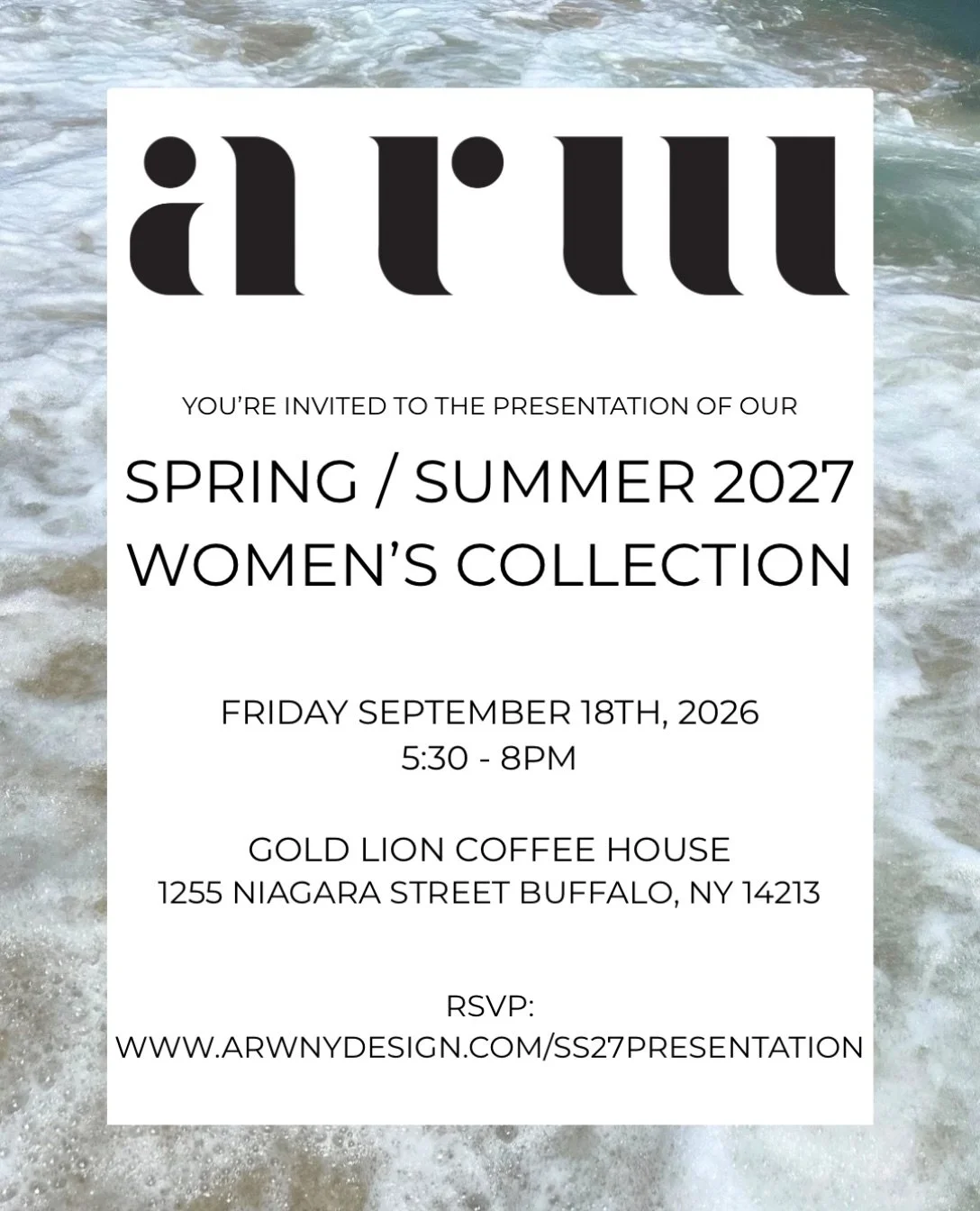 You&rsquo;re Invited to our SS27 Presentation THIS FRIDAY!

Preview the SS27 collection, shop samples and enjoy a glass of prosecco among other WNY creatives ✨

RSVP using the link in our bio