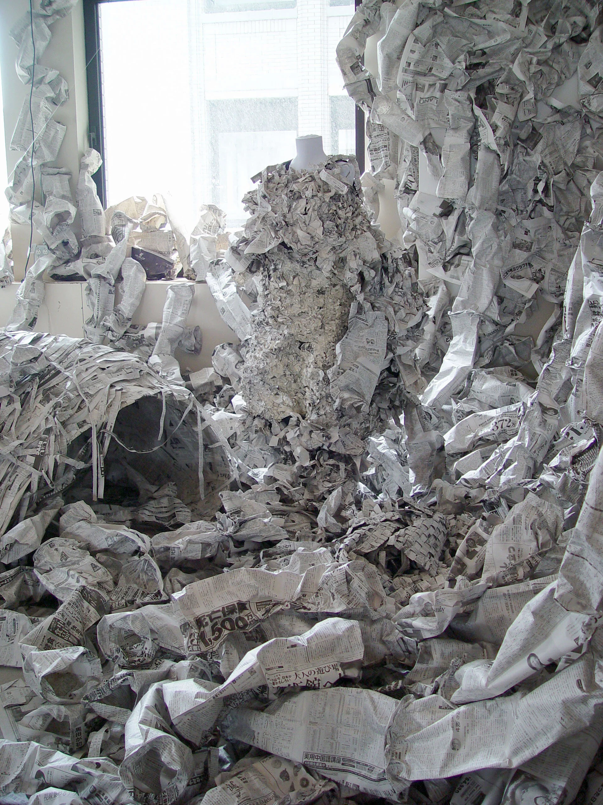   Dress for Today no.5 , Newspaper, Installation view, 2008 