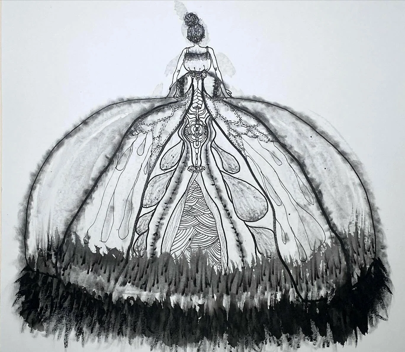    Waste Chamber Manager  , Ink and pen on paper, 10” x 13”, 2023 