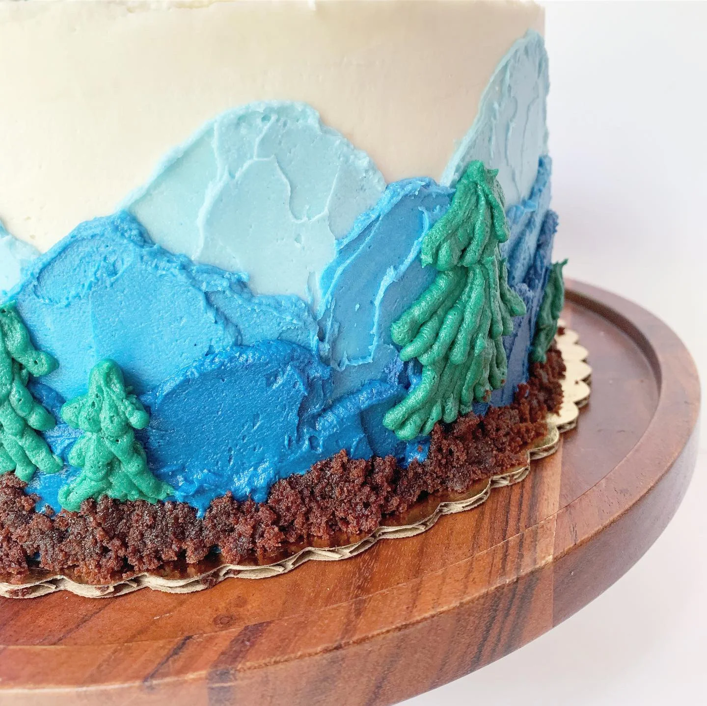 Mountain Themed Birthday Cake