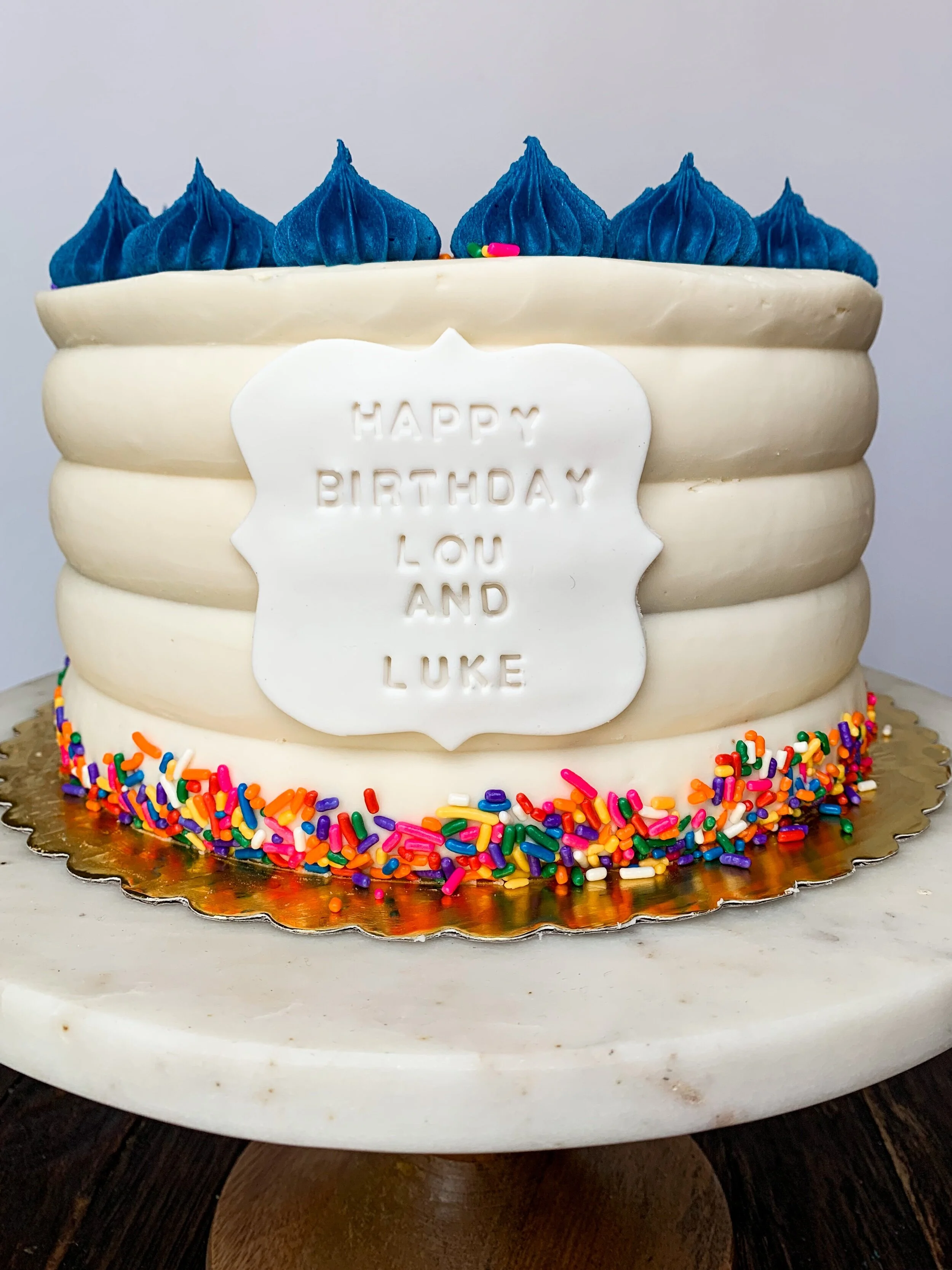 Funfetti birthday cake with vanilla buttercream