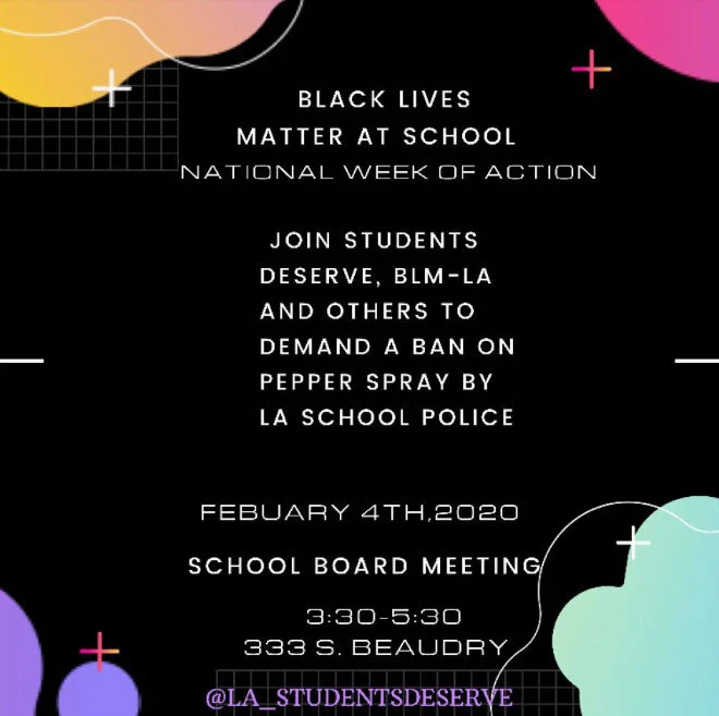 Making Black Lives Matter in Schools National Week of Action: Pepper Spray Protest