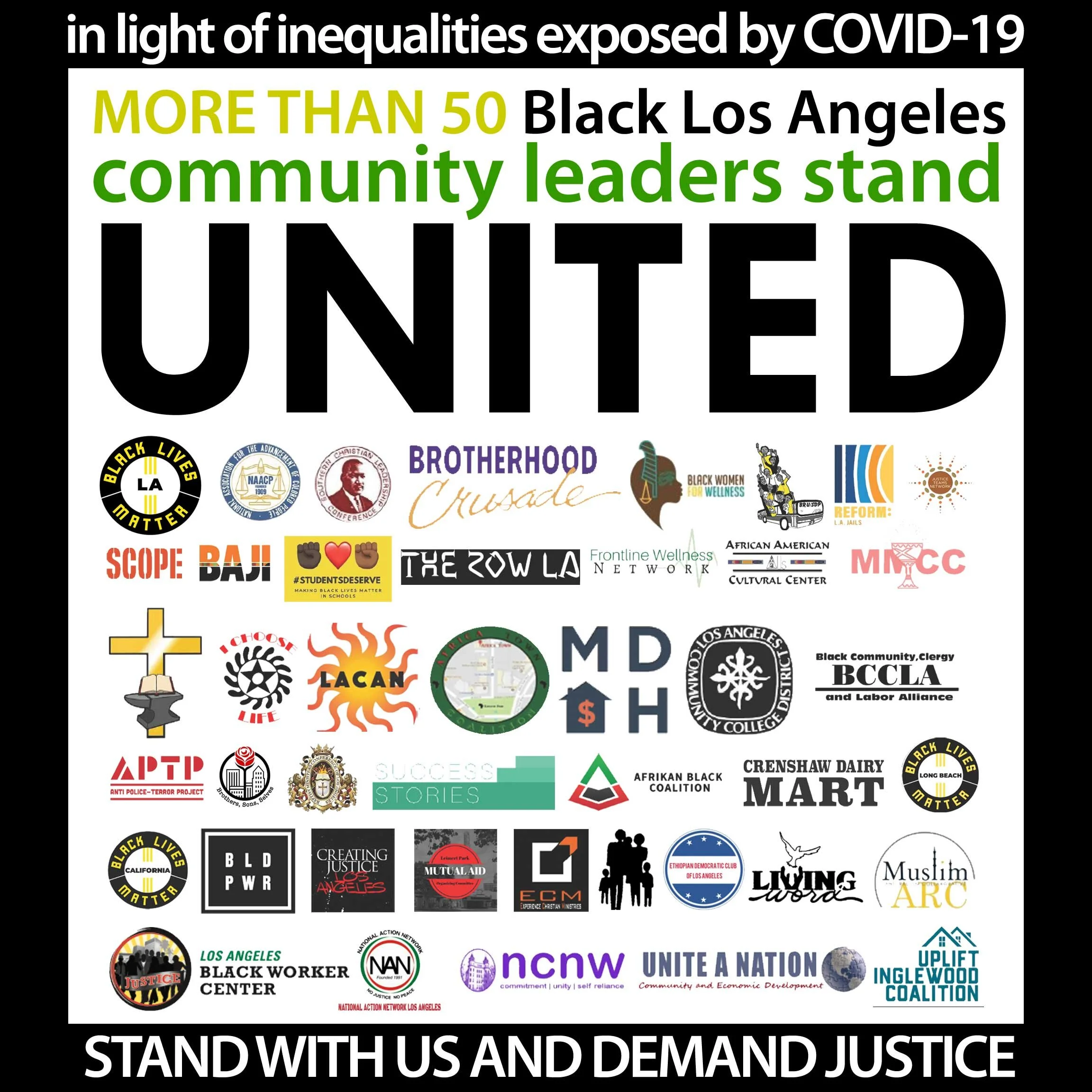 Black Los Angeles Demands in Light of COVID-19 and Rates of Black Death