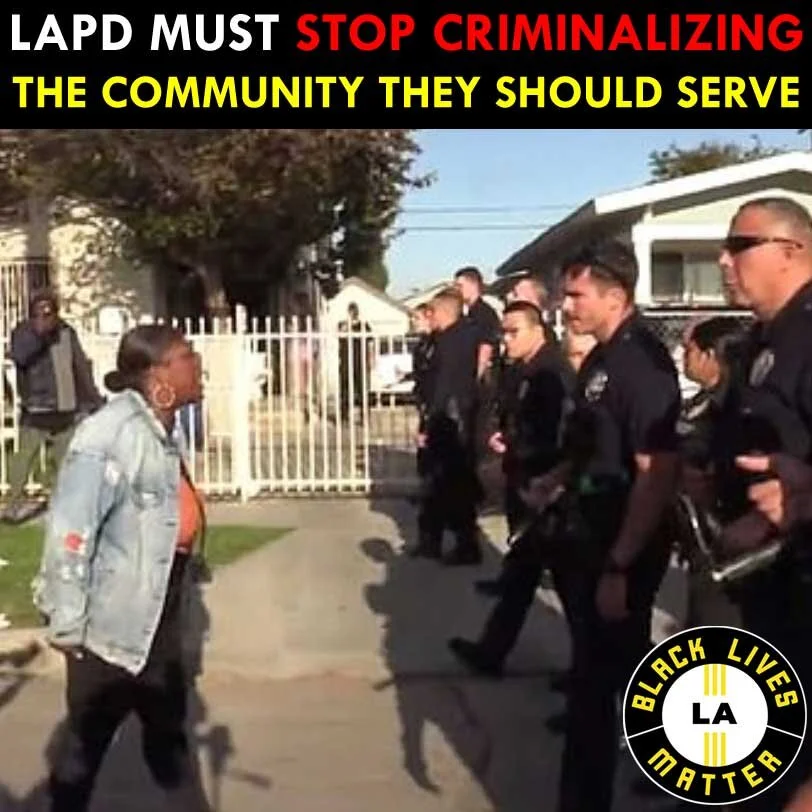 Demands to End LAPD Practices that Falsely Criminalize Community Members