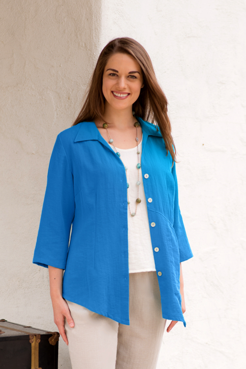 AA21 - Asymmetrical Top Flip Down Collar