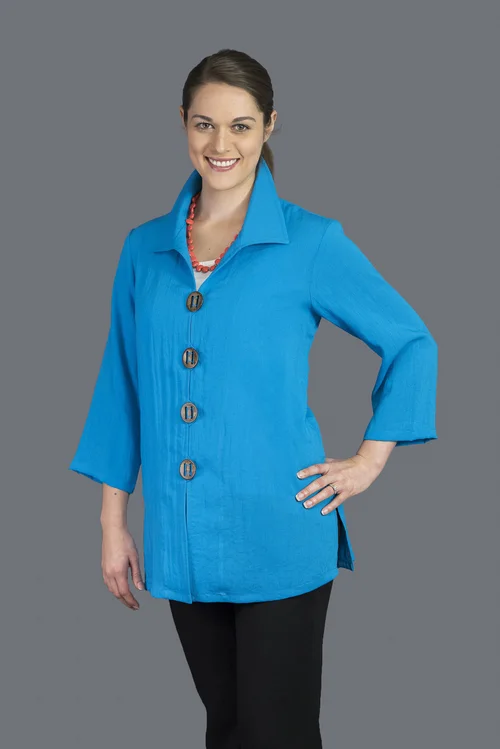 AA122 - Coconut Button Long Jacket