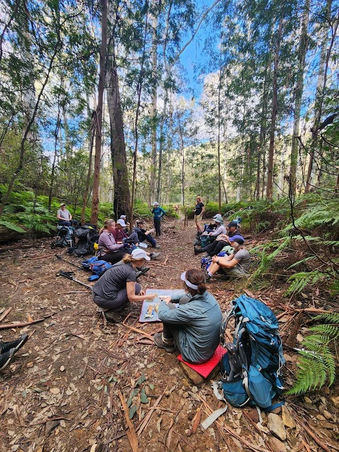 Group snack break on track Winmalee.jpg