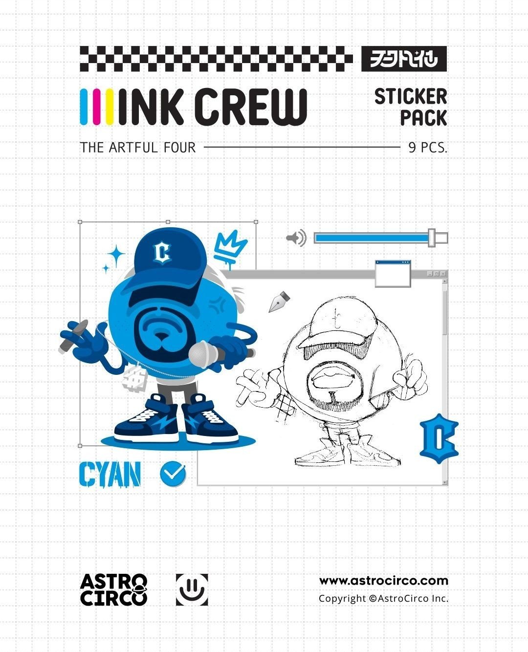 One of INK CREW characters, CYAN. ⁠
The new sticker pack is now available on our shop. ⁠
.⁠
.⁠
.⁠
#astrocircostudio #CMYK #INK #adobe #behance #graphicdesign #stickyfinger #spider #digitalillustration #ipaddrawing #stickers