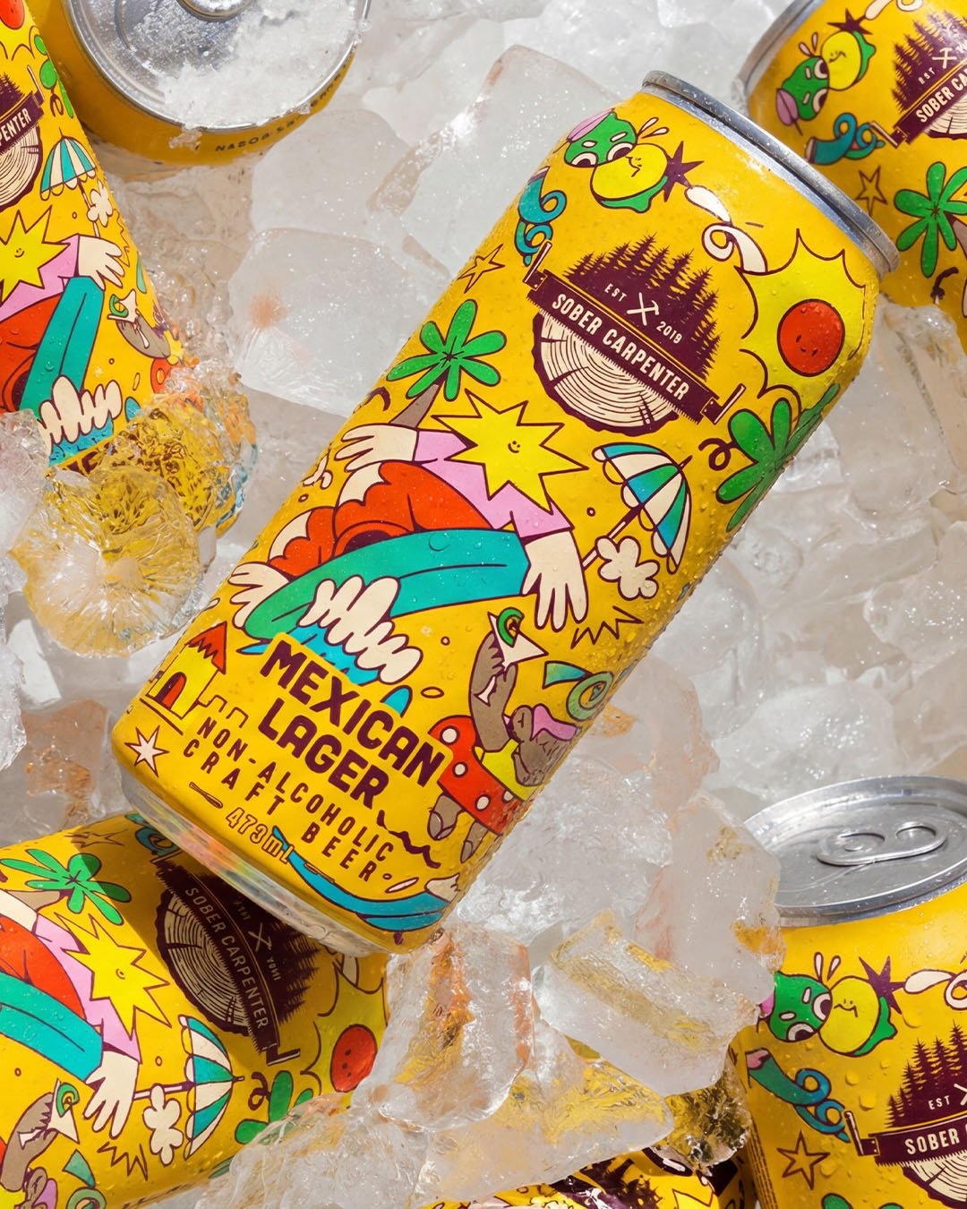 We had the chance to collaborate with Montr&eacute;al-based @sobercarpenter on the packaging for their Mexican Lager last summer.☀️🍋

Filled with playful characters, bright colors, and tropical-inspired details, the artwork was designed to capture e