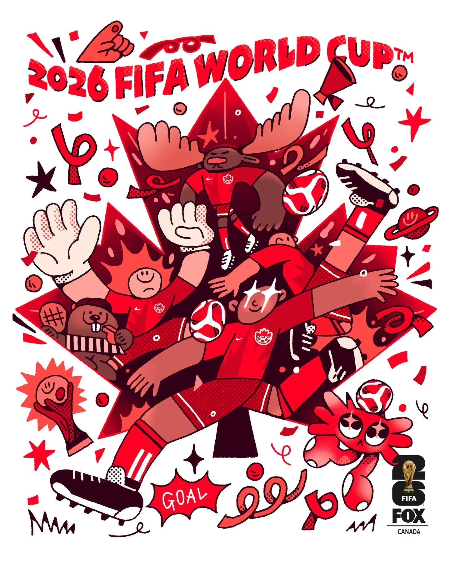 Canada, in motion 🇨🇦⚽⭐️
Proud to represent Canada in the FOX Sports Global Artist Series, celebrating the 2026 FIFA World Cup through artists from around the world. Illustration for @foxsoccer 

.
.
.
#thefifaworldcup2026 #canadasoccer #soccerworld