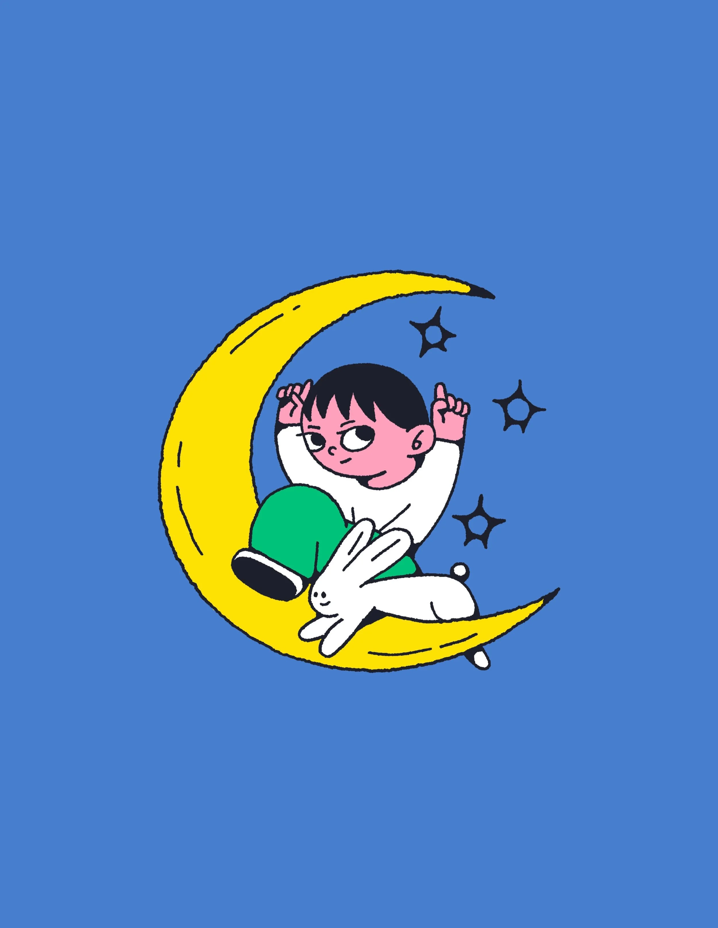 16. MOON 🌙 Just hanging out with the Moon Rabbit. @peachtober 
.
.
.
#peachtober #peachtober26 #peachtober26moon