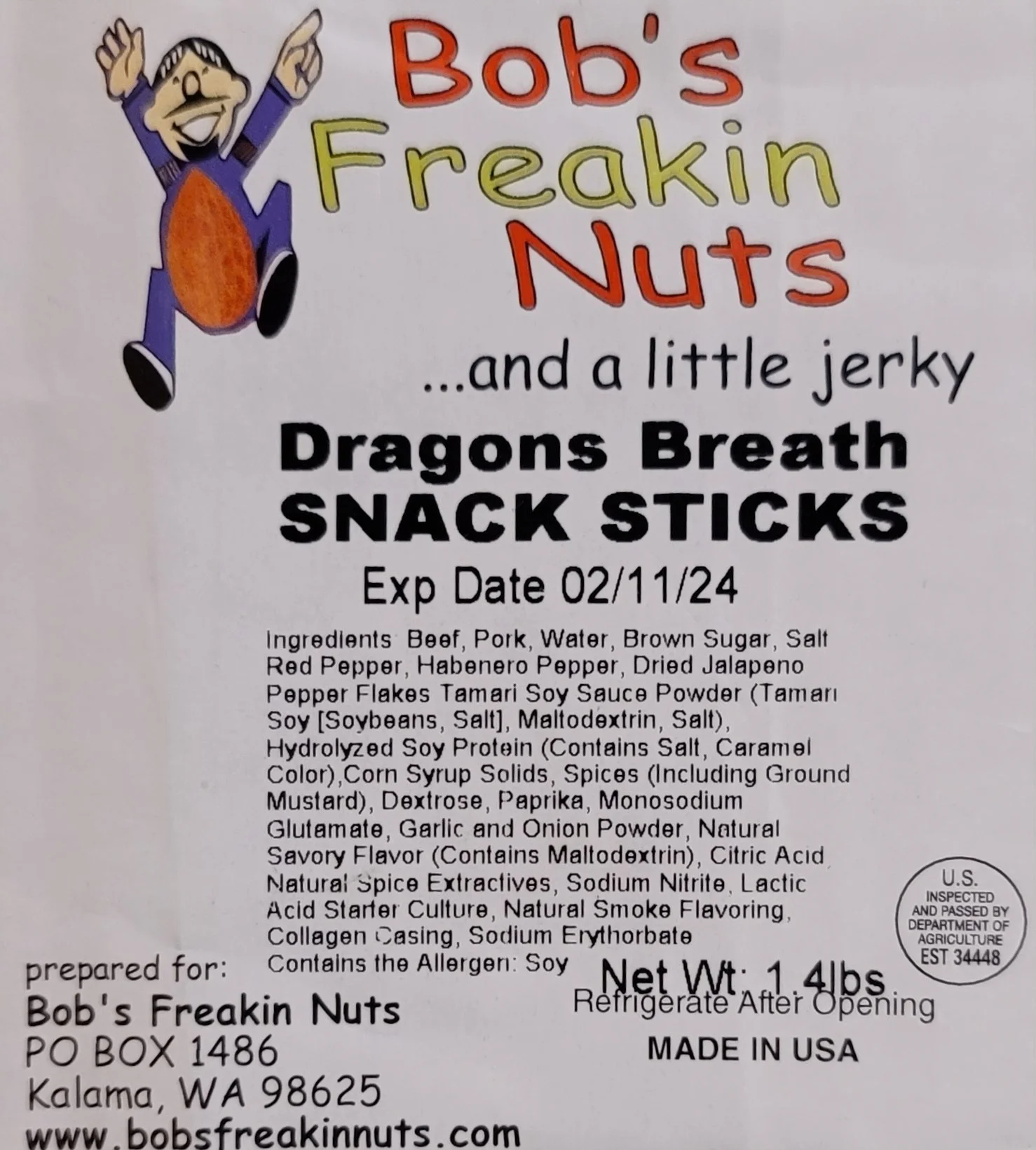 Bobs Freakin Nuts - Dragons Breath Pepperoni Sticks