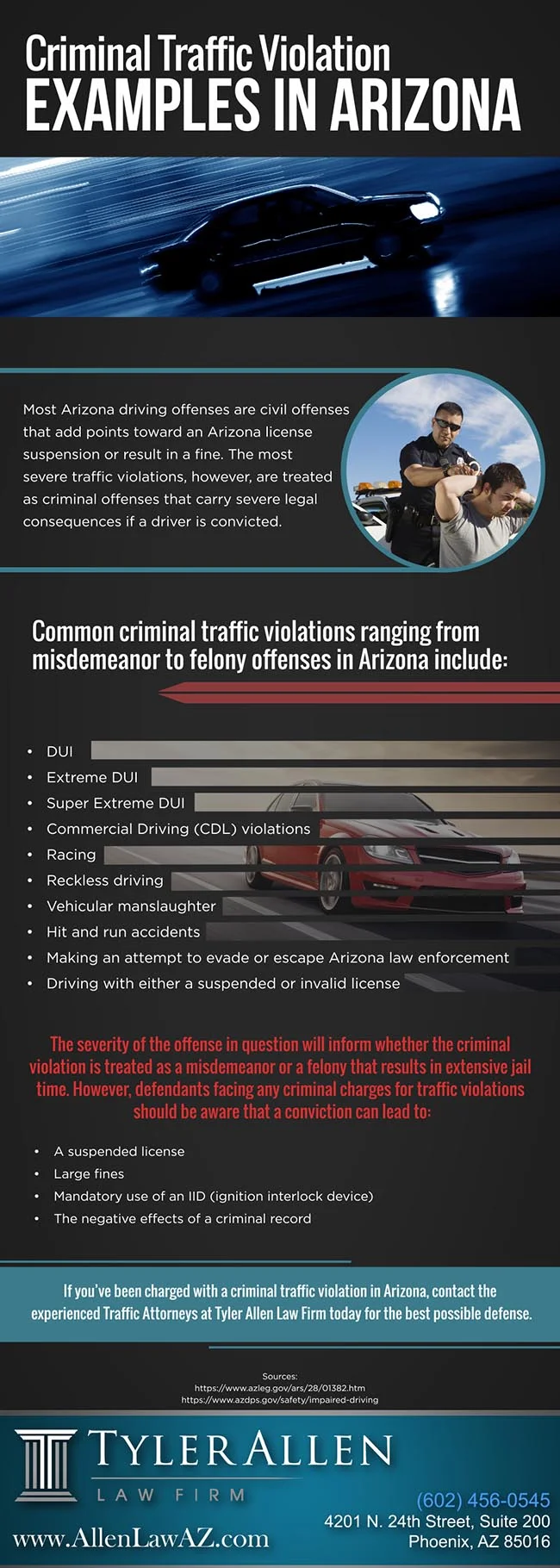 Criminal Traffic Violation Examples in Arizona