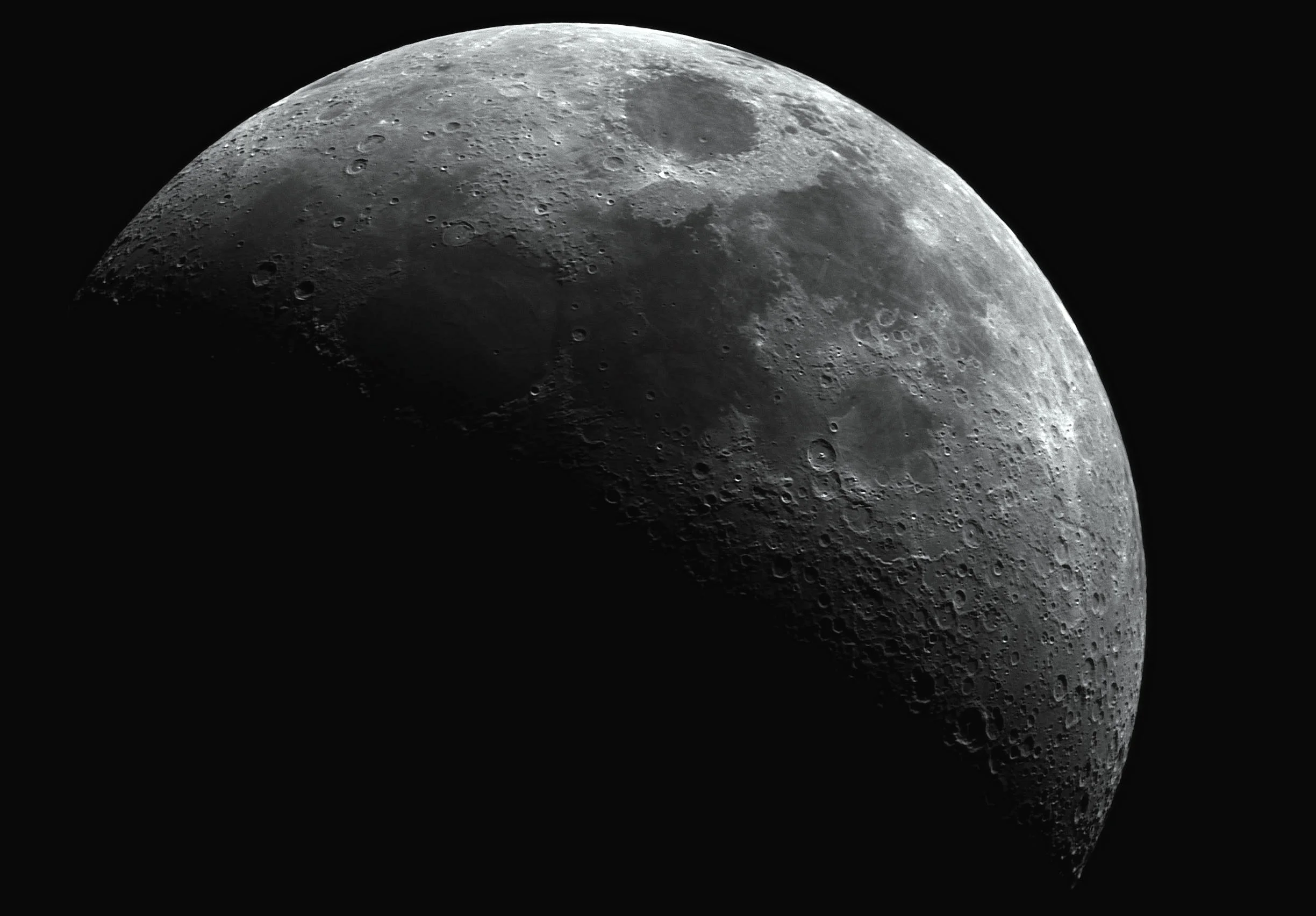 Moon.. Image by bryan hasler Taken with a 80Ed scope, AVX mount, zwo 178 mono. 700 frames best 80 stacked.