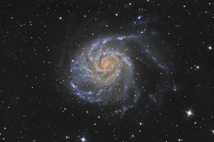 M101 Imaged at F6.7 using a 17″ iDK Astrograph Courtesy of Dan W., Oklahoma