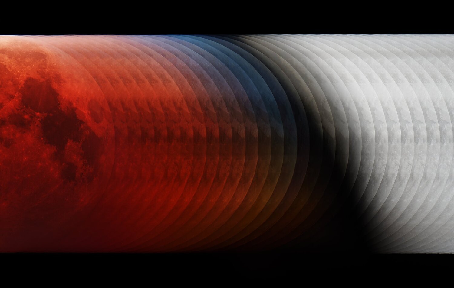 Into the Shadow, by László Francsics Winner: Our Moon and Winner: OverallThe photograph depicts a creative and artistic composition of the 35 phases of the total lunar eclipse that occurred on 21 January 2019. Competition judge Ed Robinson said: ‘For a single multiple-exposure image to capture this event with such positional precision, creative innovation and beauty is nothing short of masterful’