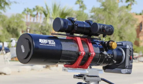 As far as I know, this should be 1st attempt in the world to attach GFX 100 with a telescope in fully completed mode. Simon did before. But it was without a camera rotator. So this is completely ready to use.