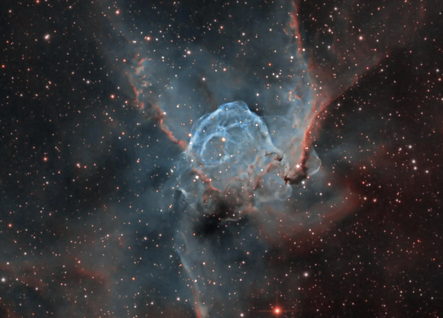 Image by Julian Hancock NGC2359 - Thor's HelmetThis was my first image with my new setup. I was never happy with the processing until now. An SHO image of NGC2359 comprising of:Ha - 9 hoursOIII- 10 hours 45 minutesSII- 25 hours 15 minutesTotal - 45 …