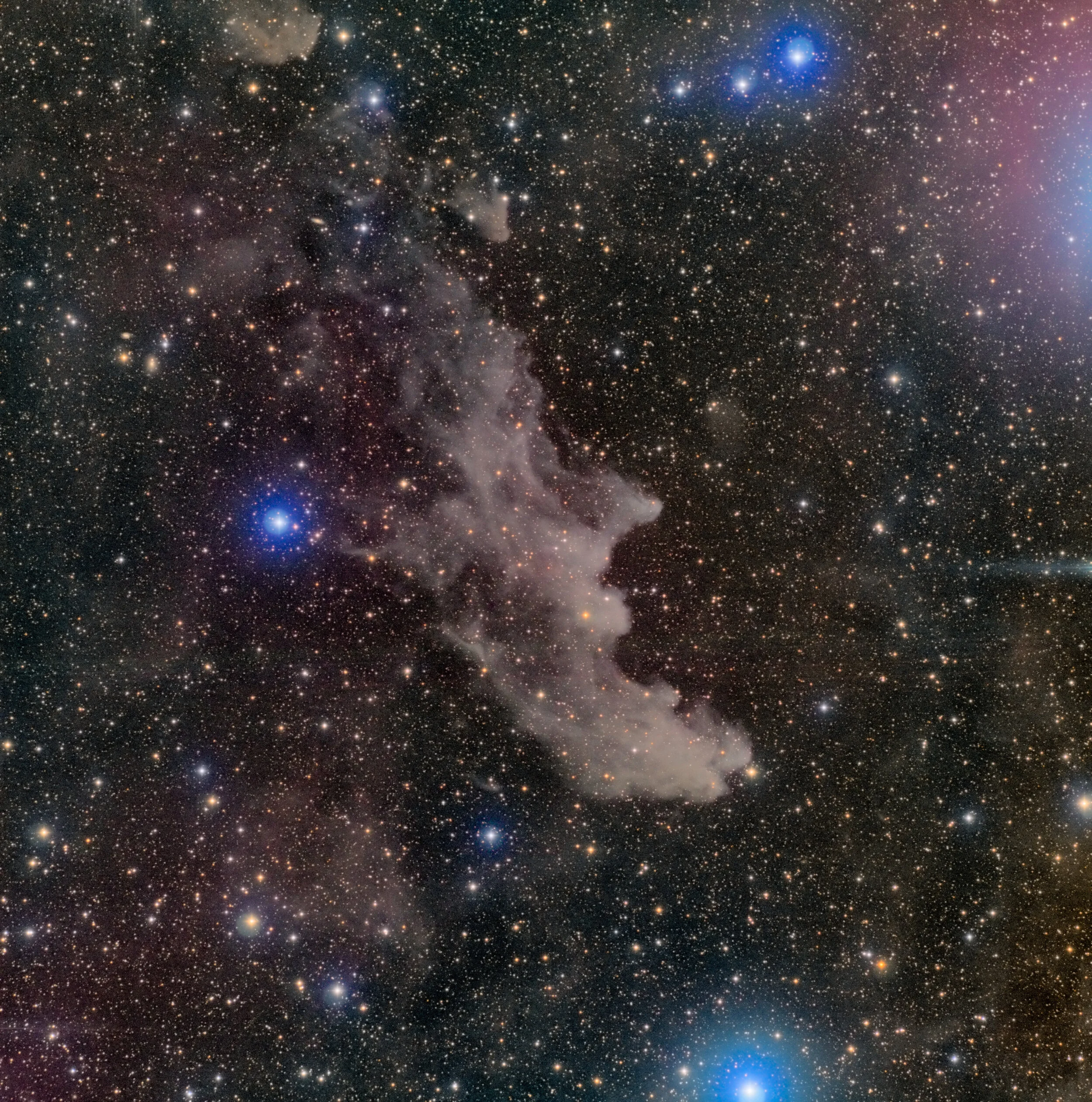 Image by Yuriy ToropinIC2118 Witch Head Nebula (data by Andrey Kuznetsov)Photons have been collected by Andrey Kuznetsov.FSQ106-ED, FLI PL-09000, Takahashi EM-200LRGB 50-50-50-50 (5 min exp)Processing is mine.