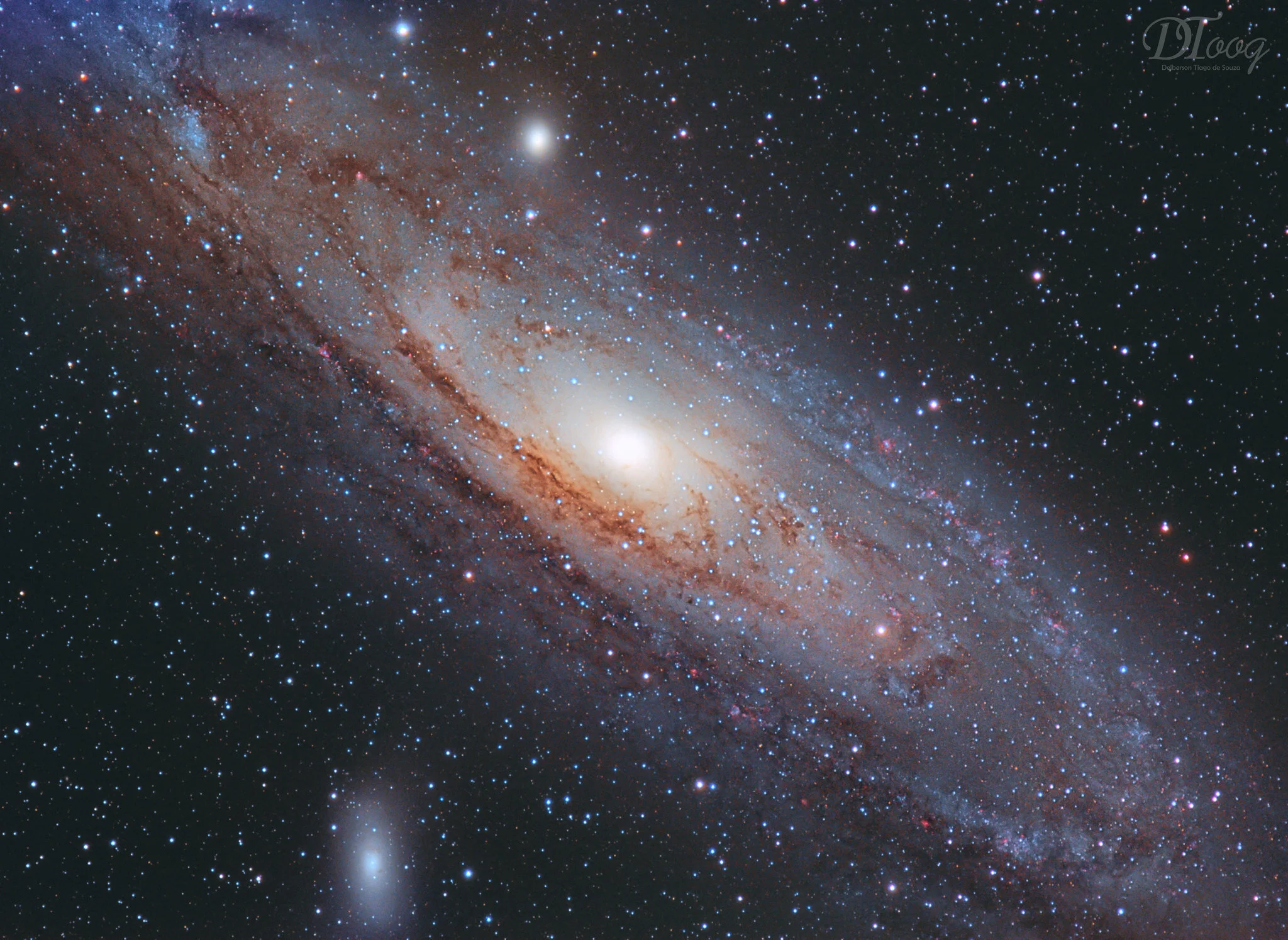 Image by Delberson Tiago de SouzaAndromeda Galaxy - Messier 31The image was taken in XII EBA (Brazilian Astrophotography Meeting) in 2019 with the following setup:*Telescope: refractor Orion ED80 (600mm focal length);*Mount: SkyWatcher HEQ5 Pro;*Cam…