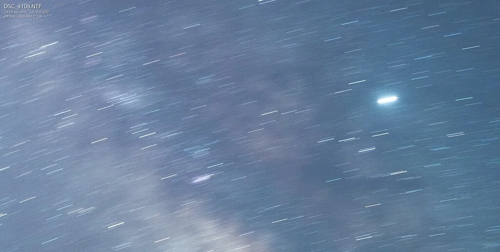 100% crop of a 4 minute Exposure at F2 ISO 400 (Not tracked)