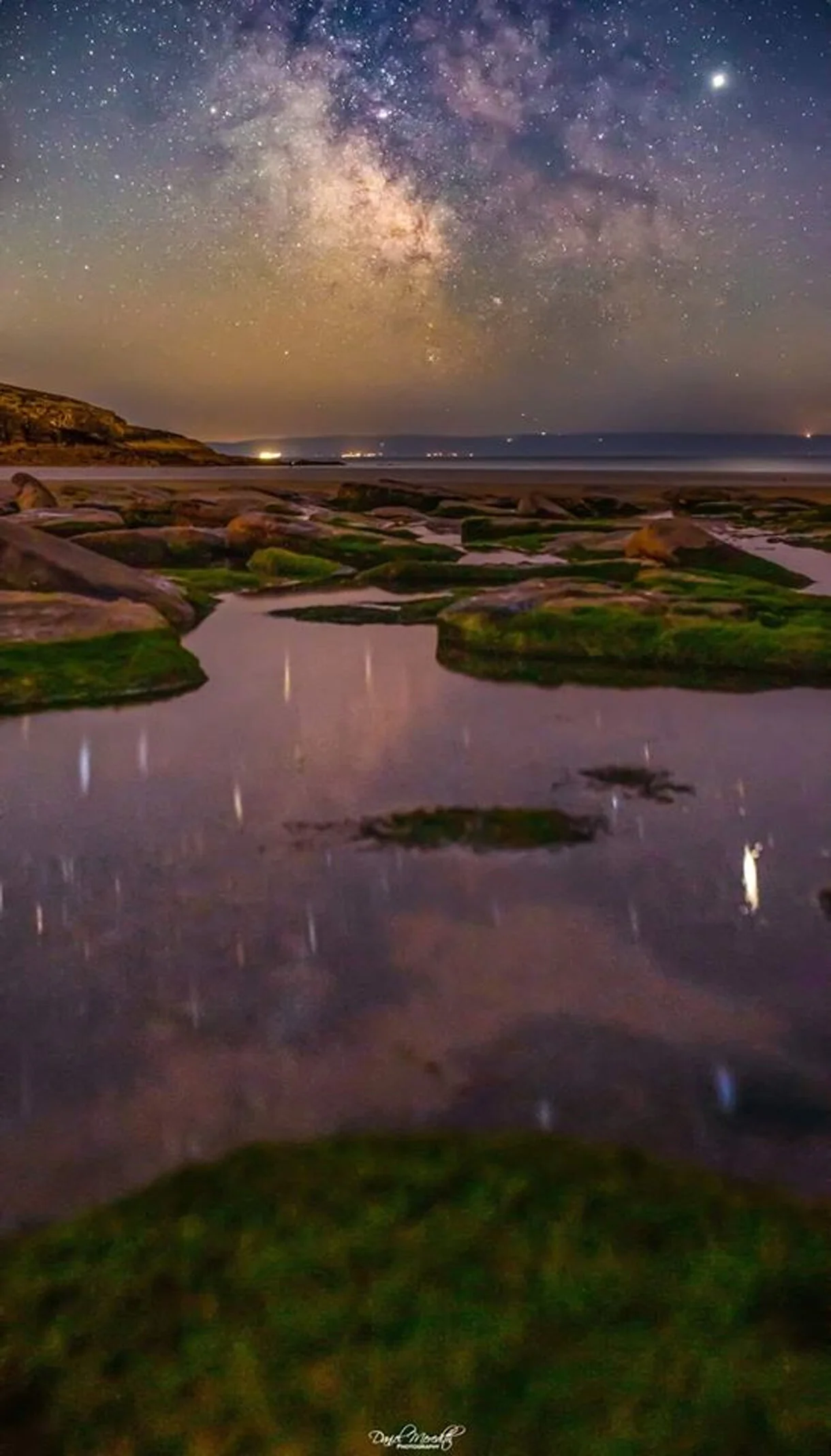 A rock pool at Southern down. 10 images stacked for Nosie reduction. Canon 6d sigma 35mm lens 15seconds a frame F2.8 Iso 1600.