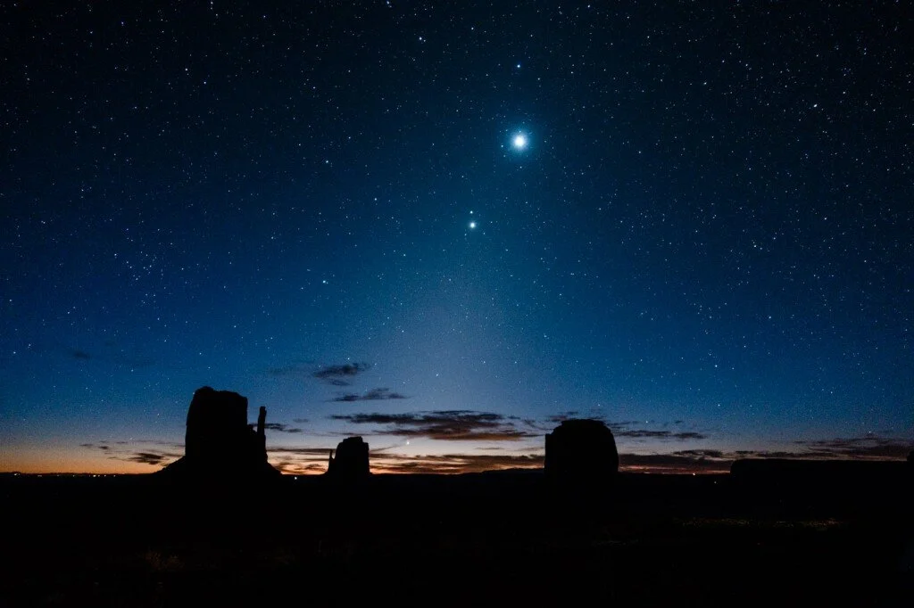 Find the brightest star in the sky for focusing. Planets like Venus and Jupiter work pretty well too!