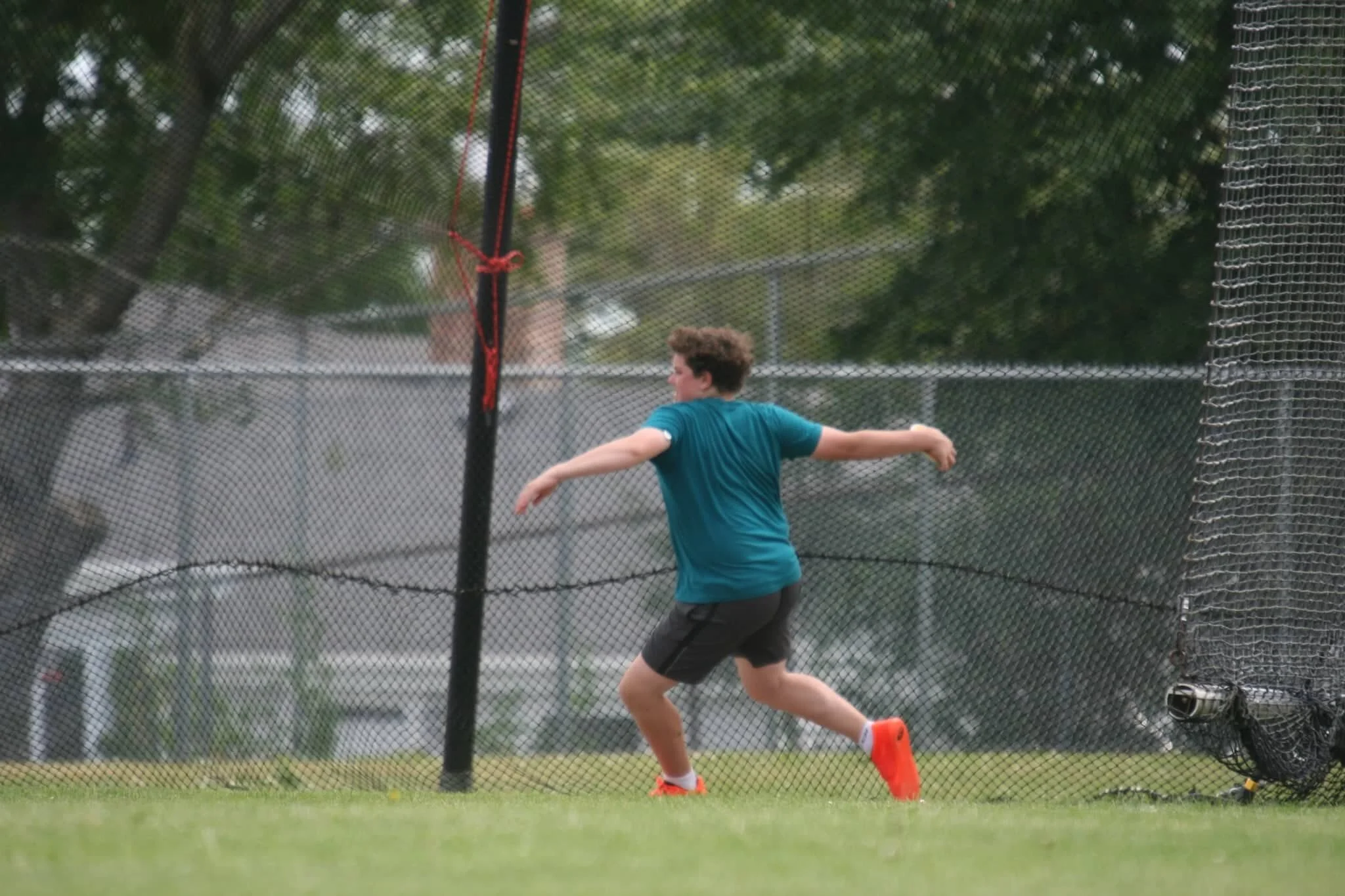 Max Minihan throws at the Athletics NS meet on July 10th where he set a new provincial record for under 14