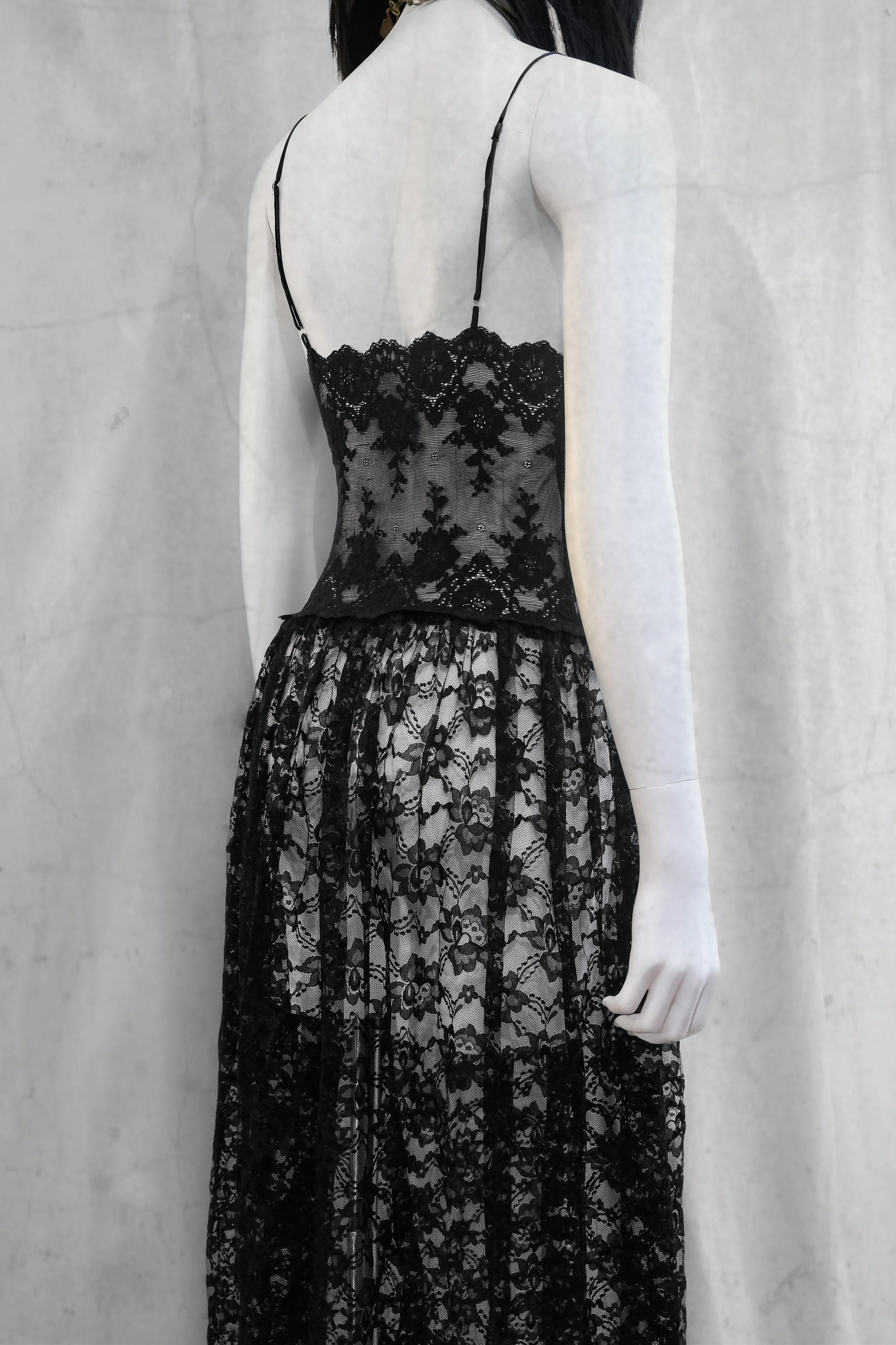 blue dress for baby girl 90s Floral Sheer Mesh Maxi Slip Dress main image 1