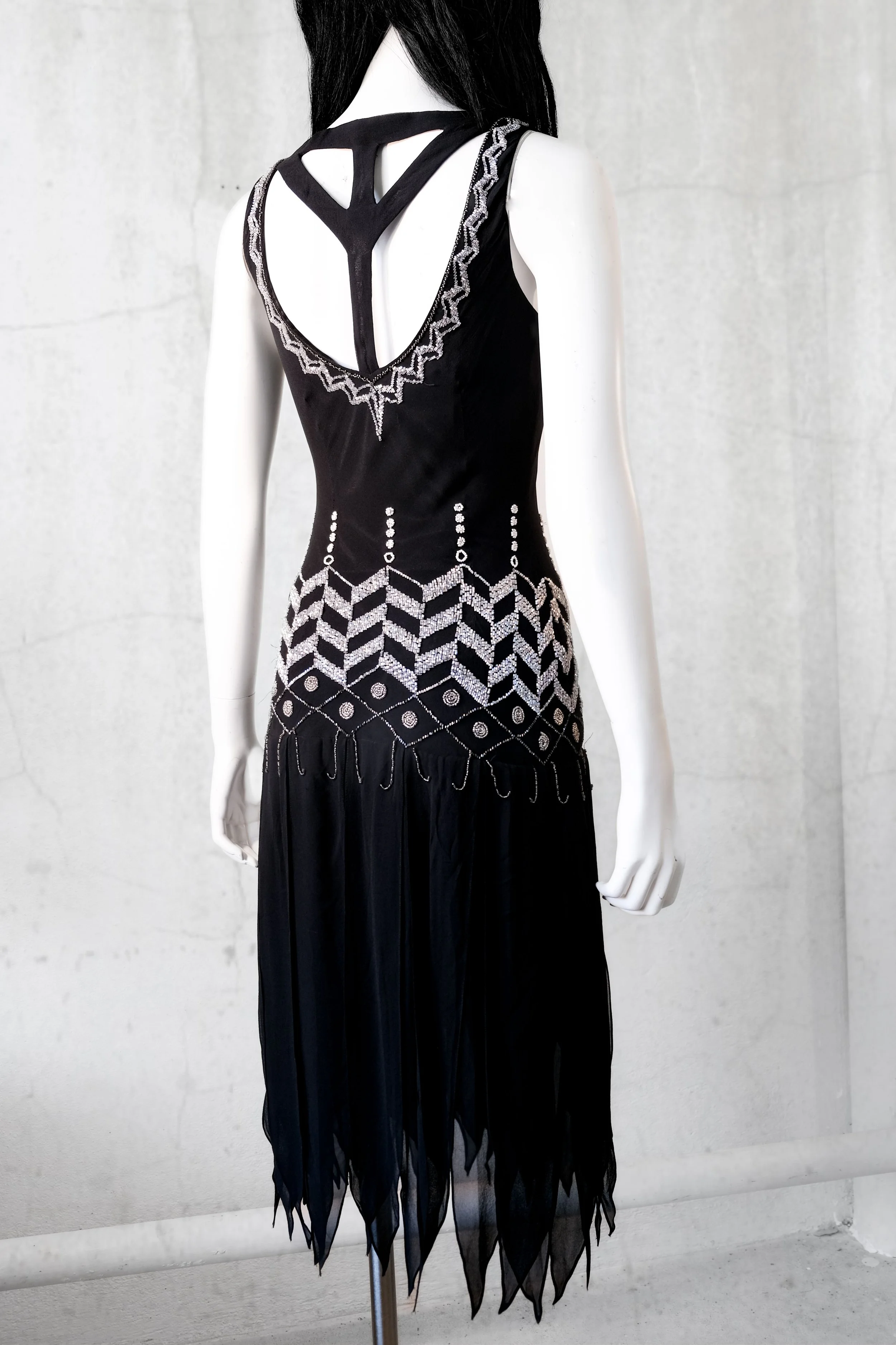 Y2K SUE WONG Silk Beaded Dress