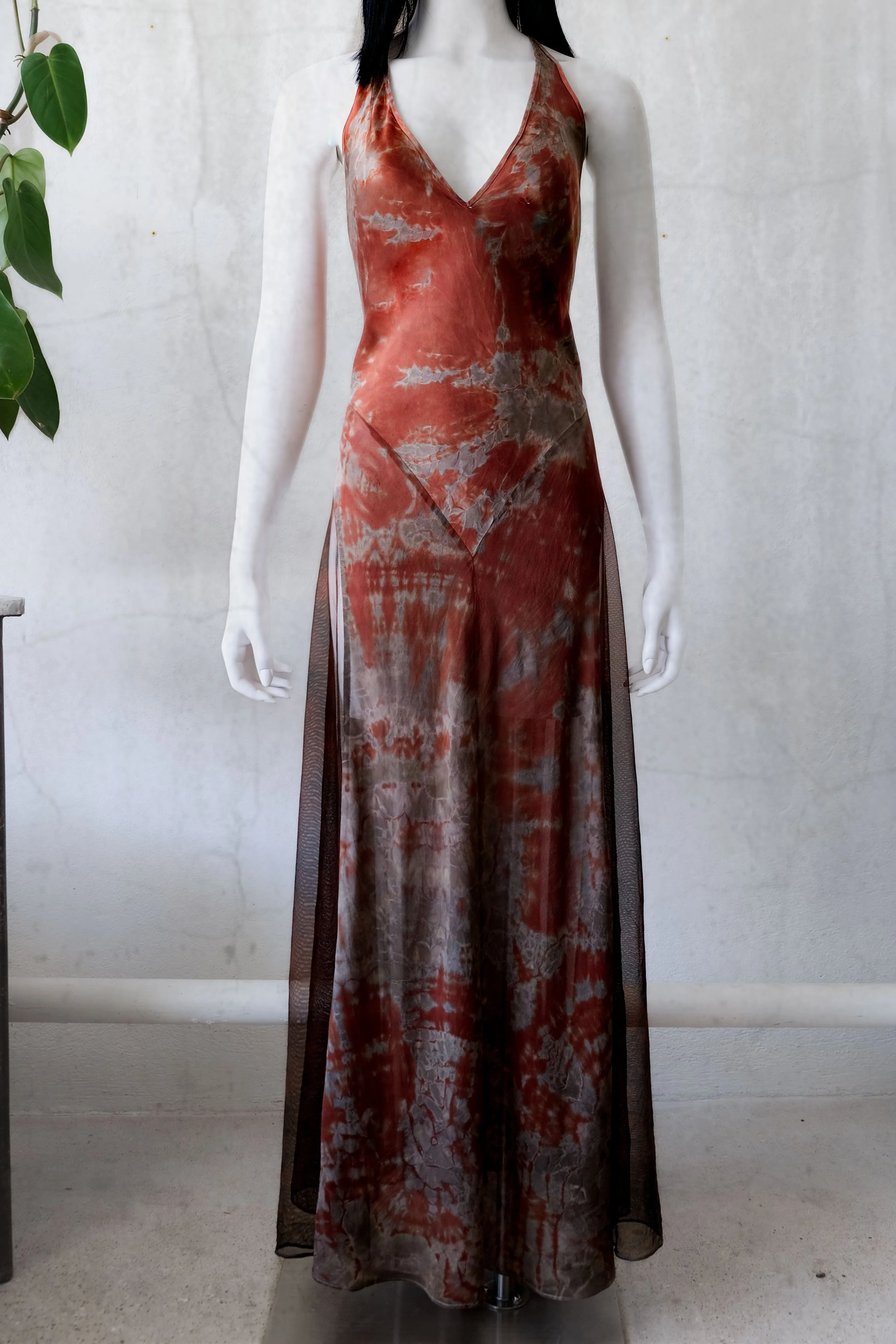 Silk Cut-Out Slip Dress - Large