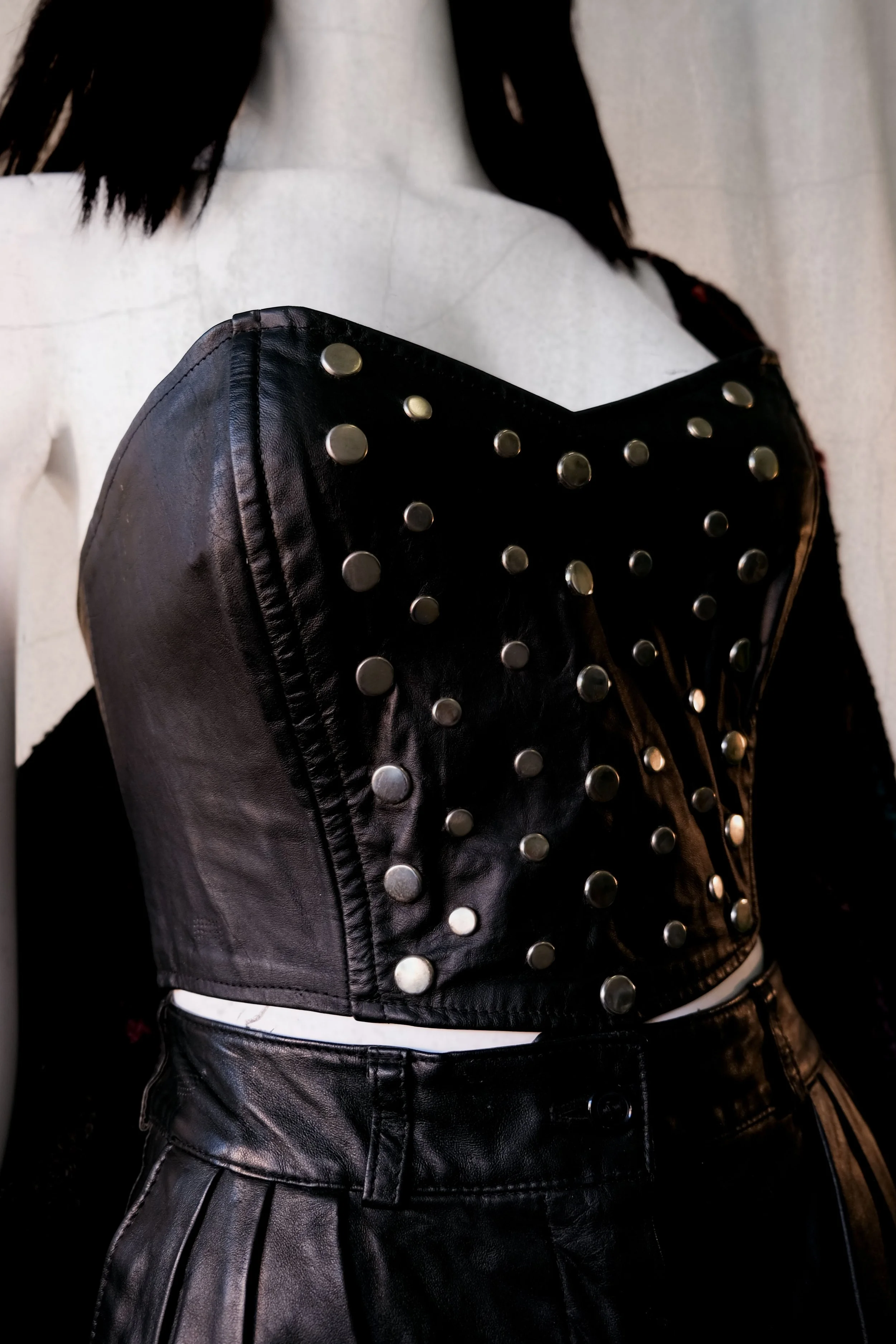 Vintage 80s Studded Leather Bustier