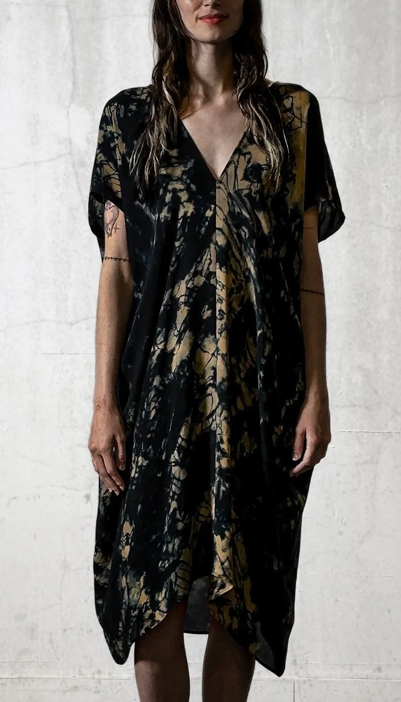 Silk Crepe Caftan :: Earth