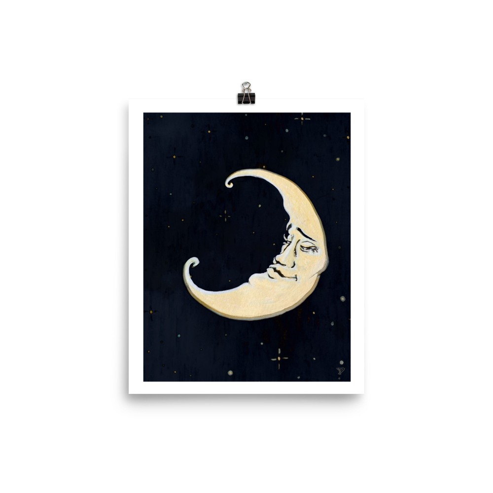 Sleepy Moon Print
