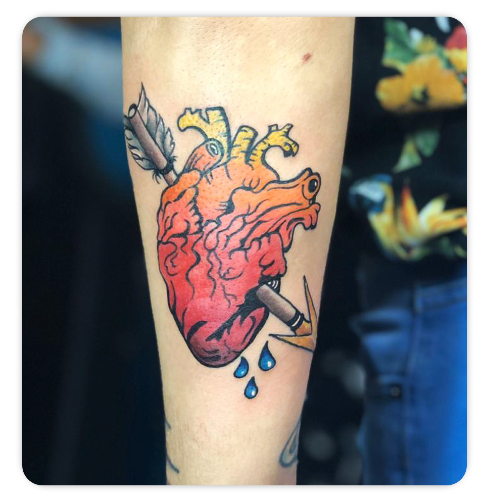 Bleeding Heart Tattoo Design
