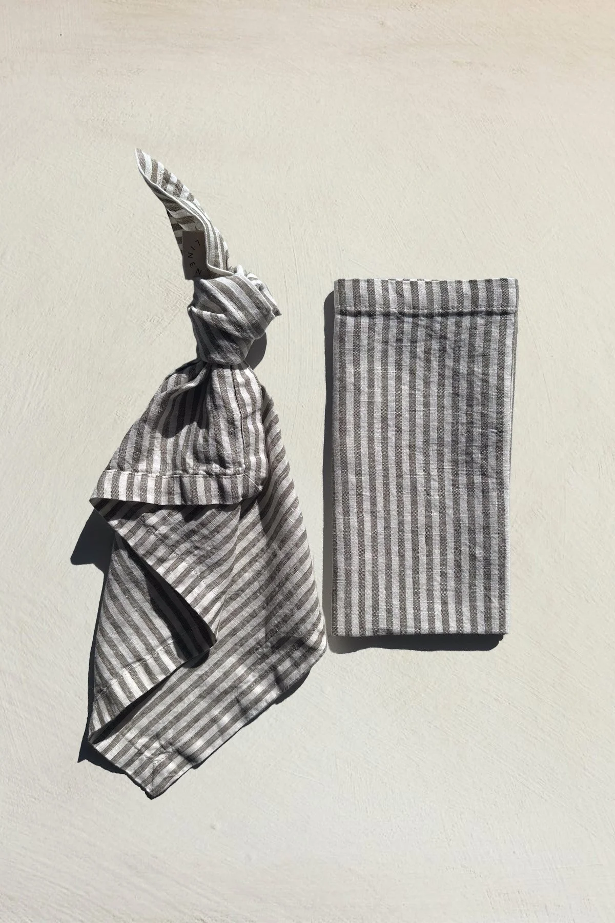 OLIVE STRIPE LINEN NAPKIN
