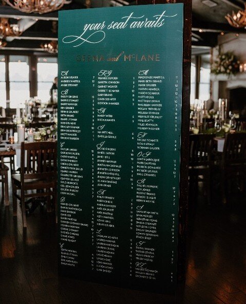 Do you have a large guest list? Consider arranging your seating chart alphabetically instead of by tables!⁠
⁠
 This allows guests to find their name quicker and make the transition to the reception space smoother. ⁠
⁠
@roseandrangephoto⁠
@hollylovesp