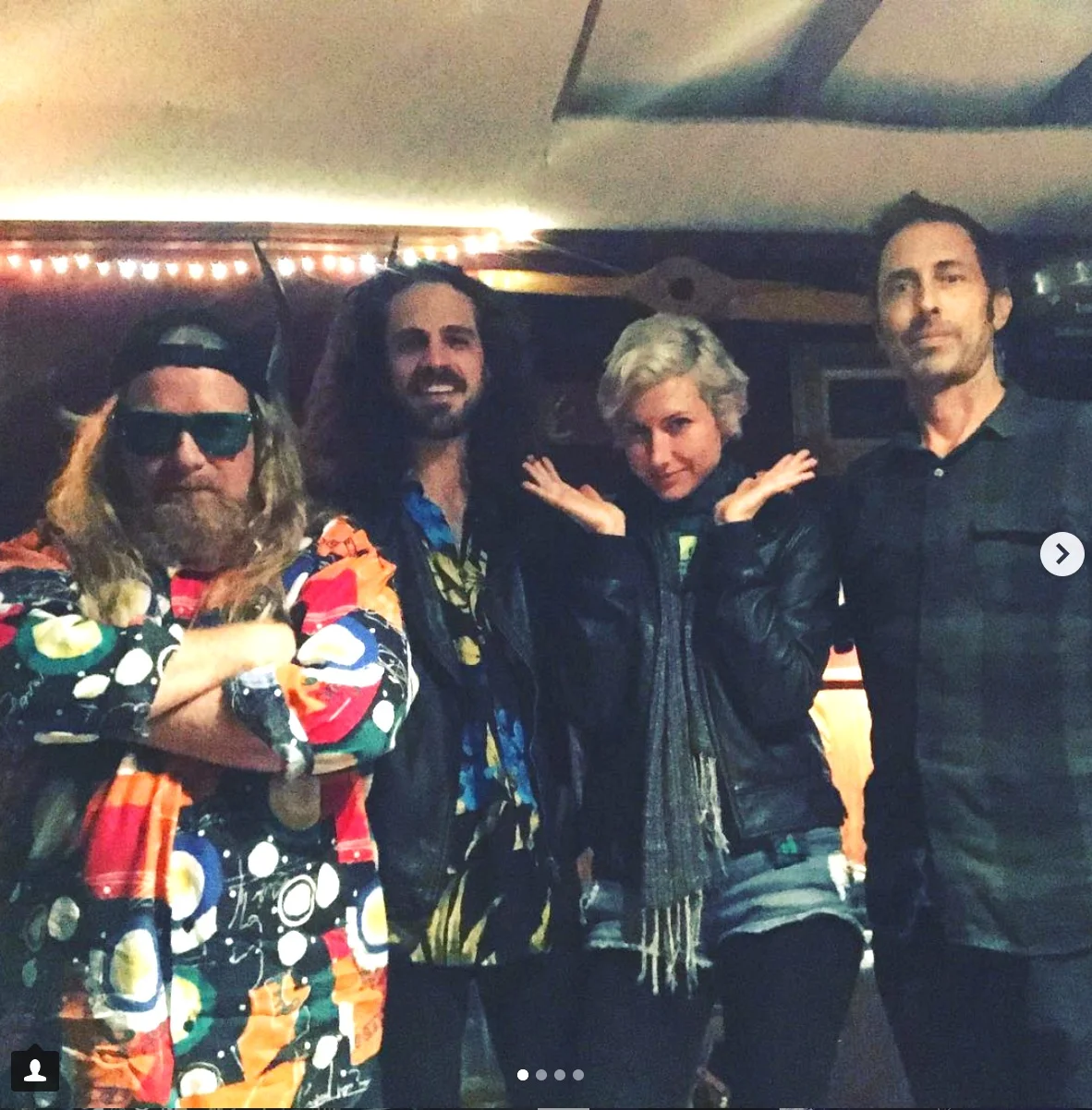 Erick “Jesus” Coombes (bass) on left, Vince Cuneo (guitar), Jessamyn Violet (drums), Matt Wignall (producer)
