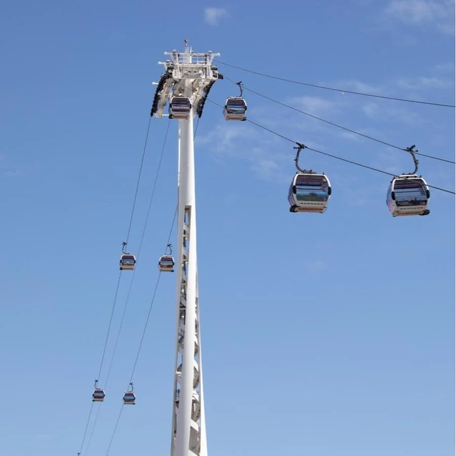 Swaying 90 metres above the Thames