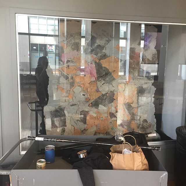 install almost complete... taking over two display windows in the Conway center at @columbiachi ! Work will be up through October 23! .
.
.
.
.
.
.
.
.
.
.
.
.
.
.
.
.
#handmade #gradlife #bookartist #handmadepaper #bookandpaperarts #papersculpture  