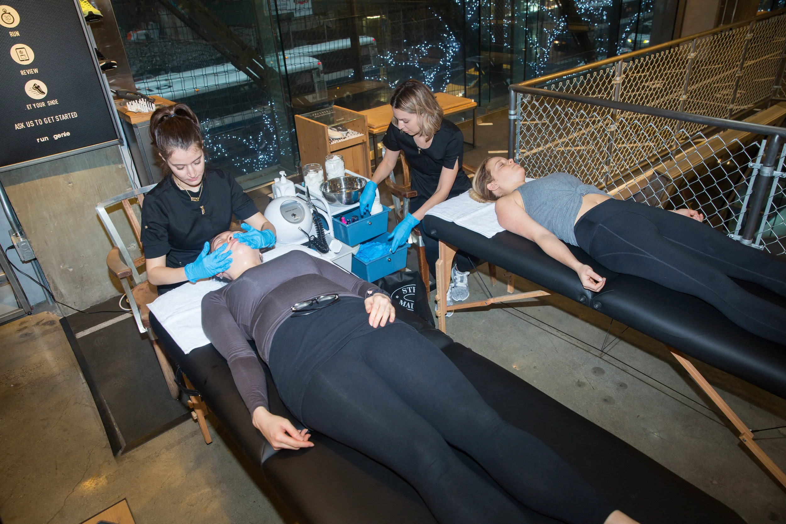 Everyone refreshed before tackling their days with some oxygen facials offered by the Glo team.