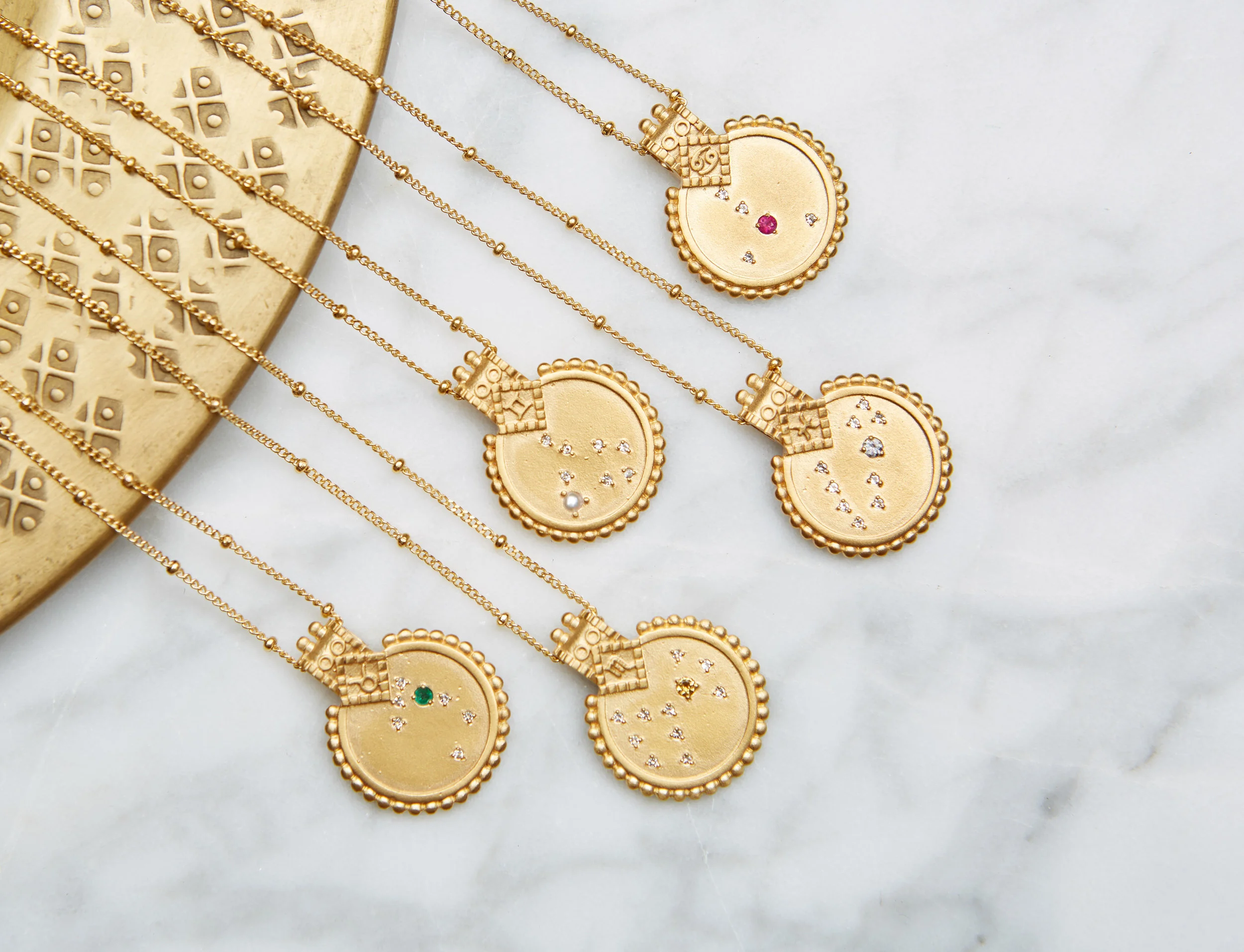 Pieces from the Satya Mandala Zodiac Collection. Each piece is beautiful and personal and perfect for Mother’s Day which is right around the corner! They’re available now on the Satya website, so go take a look!