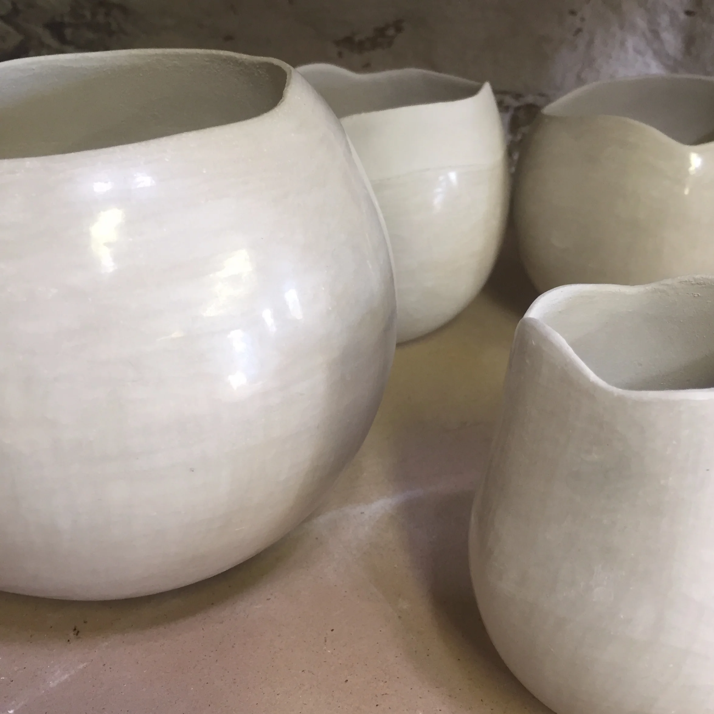Coil built & burnished pots made with Ashraf Hanna Raku Clay