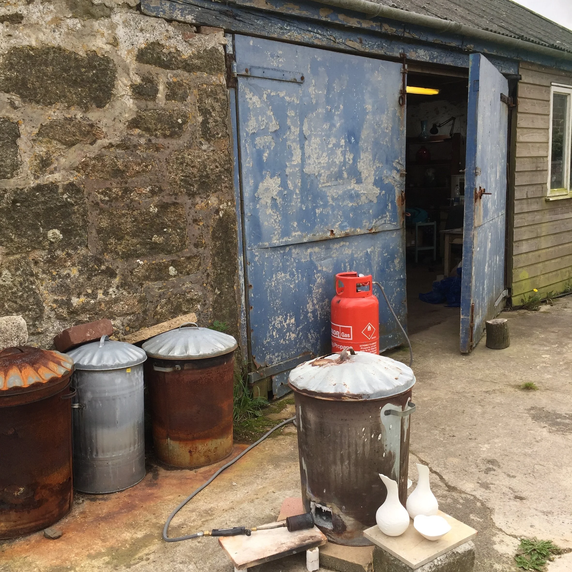Raku kiln outside studio.JPG
