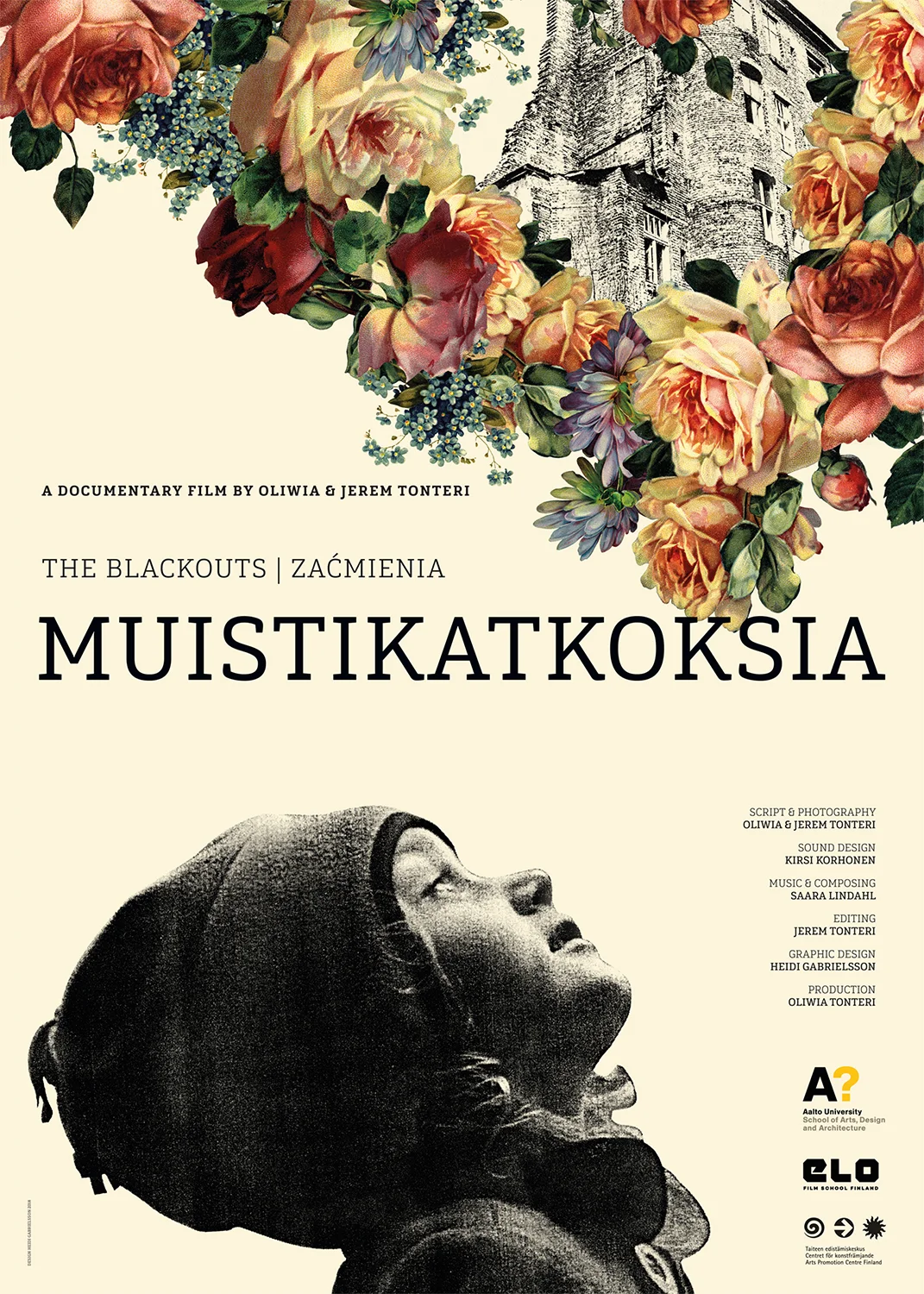 The Blackouts – Muistikatkoksia – Zacmienia. Poster for a documentary film by Oliwia and Jerem Tonteri.