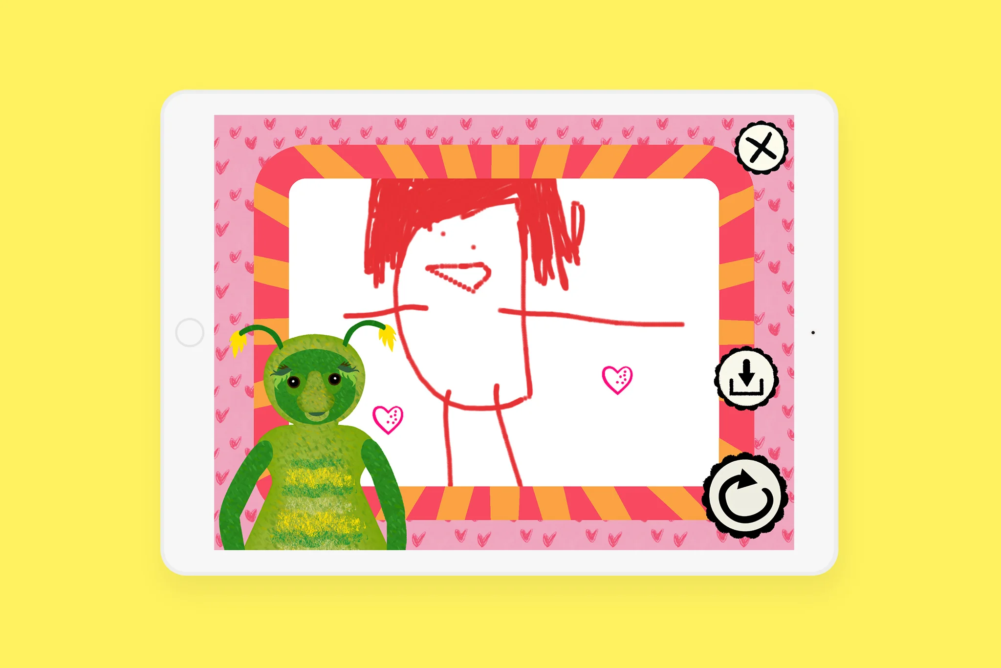 Kusel loves your drawing. You can save it and draw again.