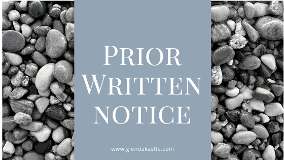 Prior Written Notice