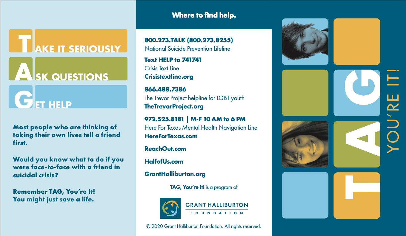 Mental Health And Suicide Prevention Brochures Grant Halliburton Mental Health And Suicide Prevention Brochures Grant Halliburton